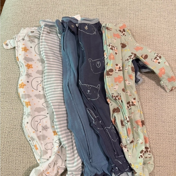 cloud island Other - Koala Kids Footies - Gray, Blue, Green, White